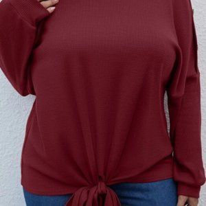 Plus Solid Knot Drop Shoulder Tee